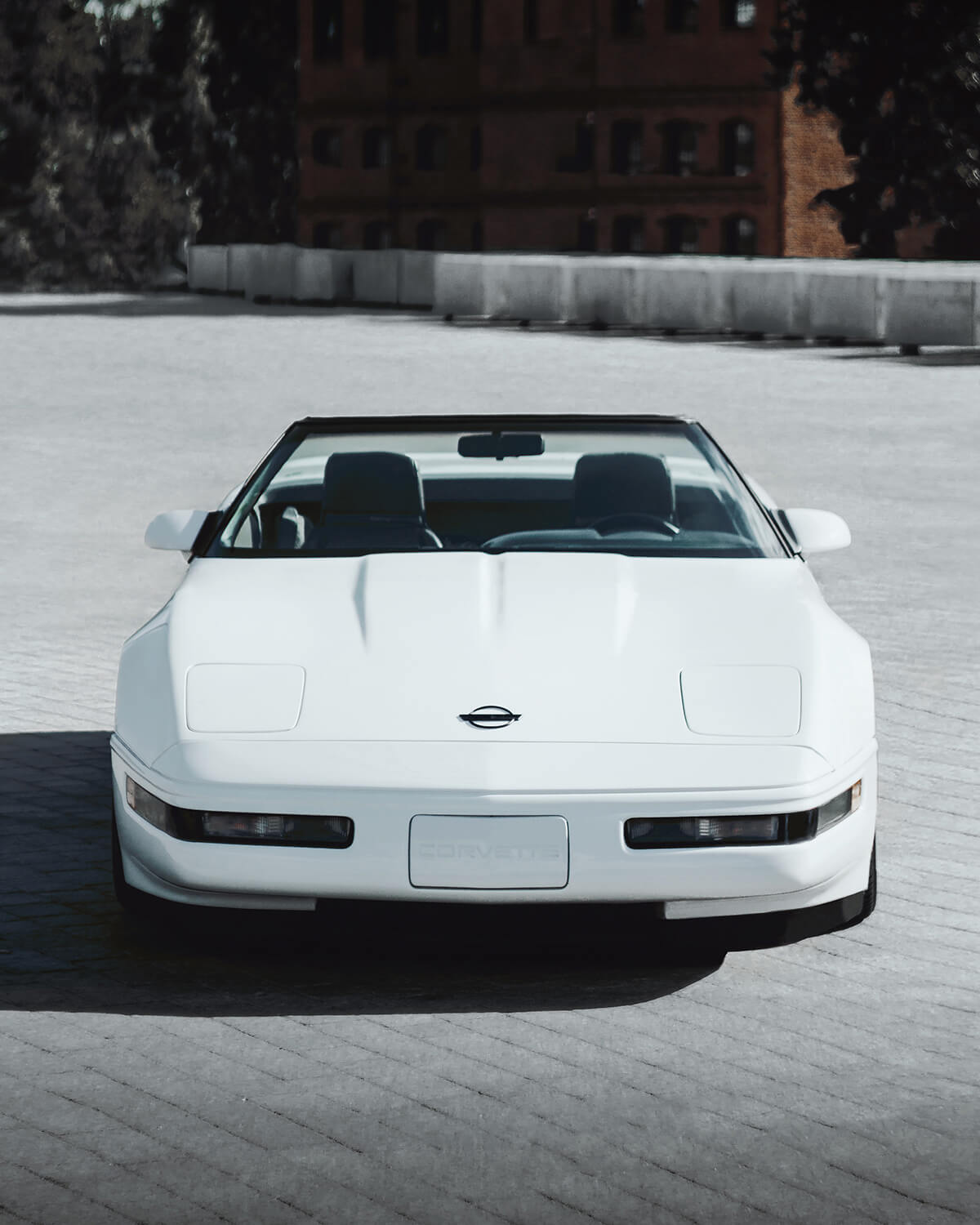 White Chevy Corvette C4 convertible