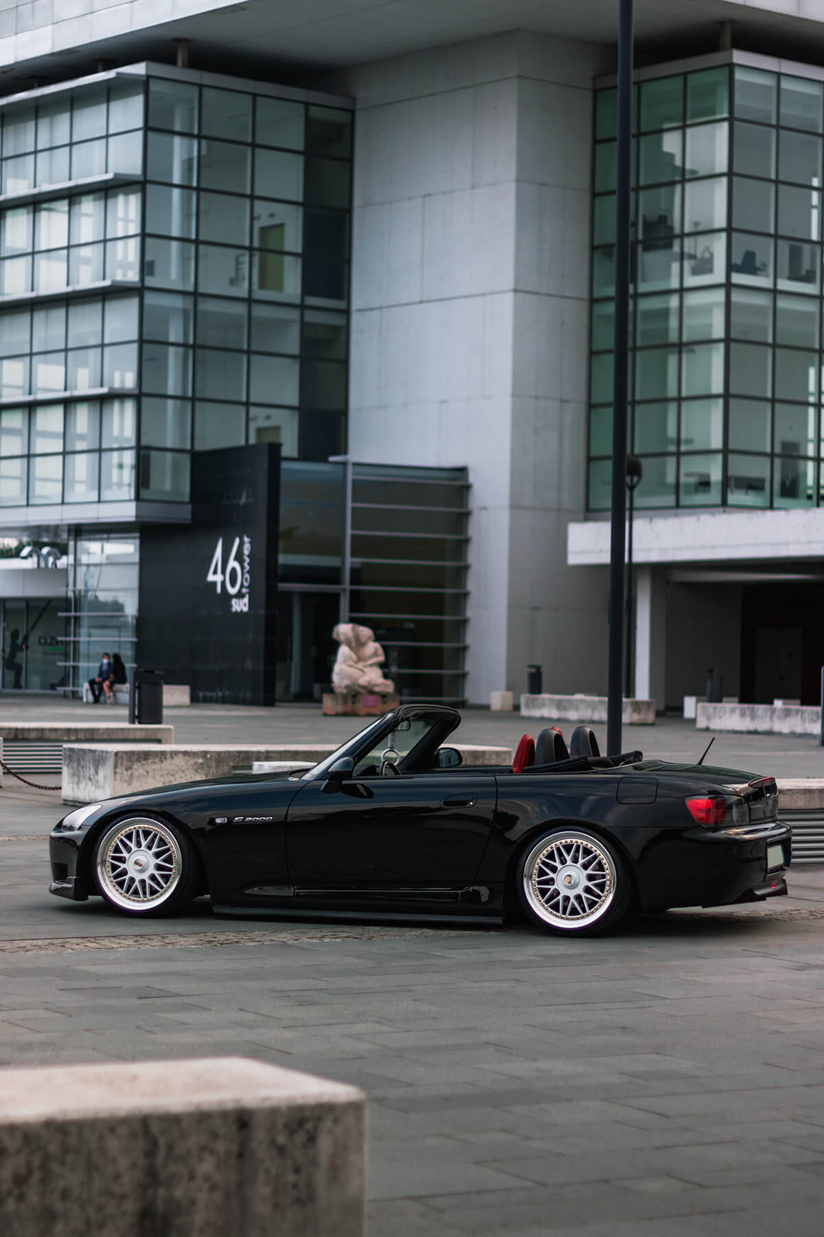 Honda S2000 Stance with lowered suspension