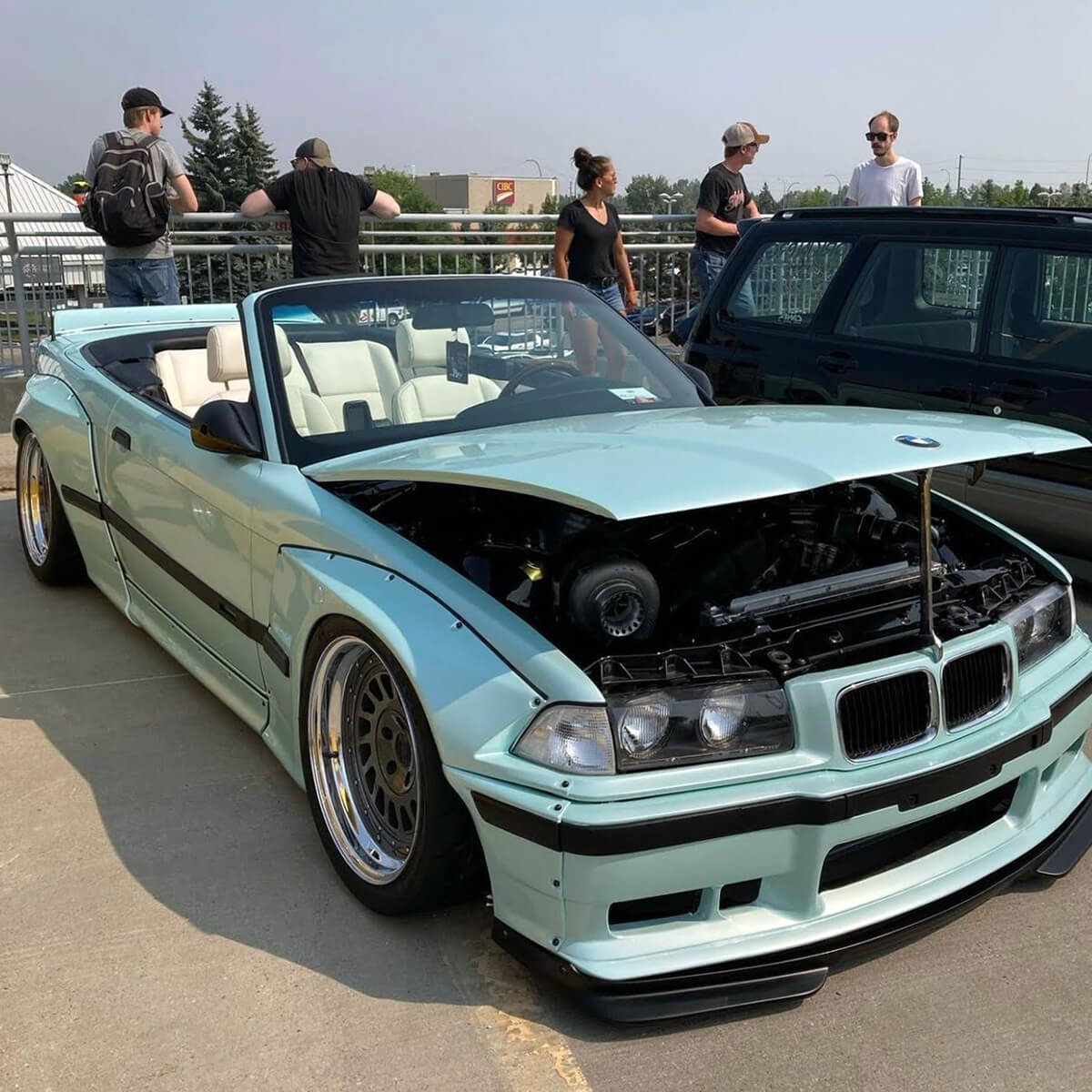 Pandem BMW E36 Convertible in tiffany fresh mint color